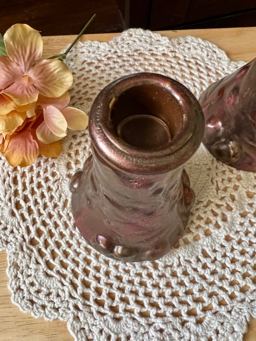 Dark and Moody Autumn Fall Taper Candle Holder Set Table Decor Home Accent